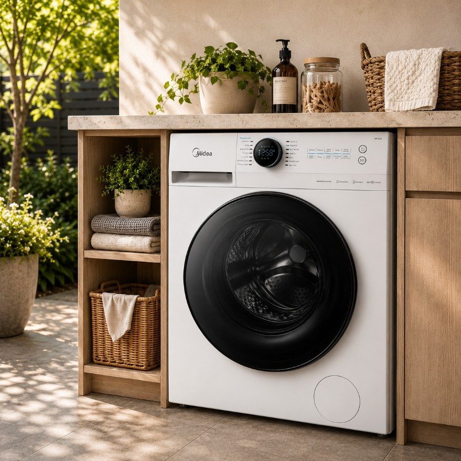 Front-loading washing machine with a control dial